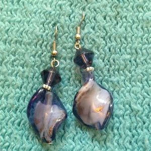 Purple & Gold Glass Blown earrings