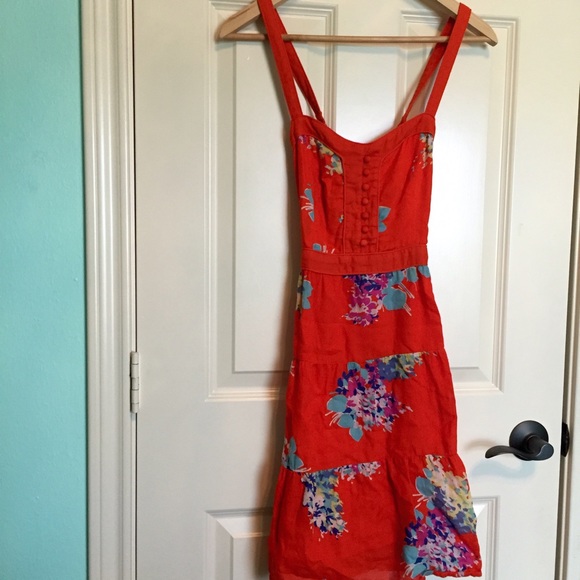 Cross back bright red sundress