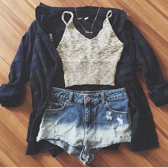 CASUAL Purple & Green Plaid Button Up Top