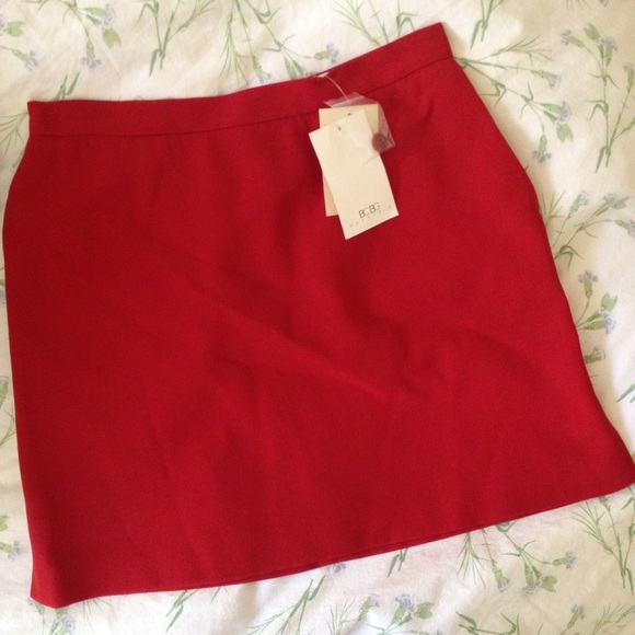 BCBG red pencil skirt with slits on sides