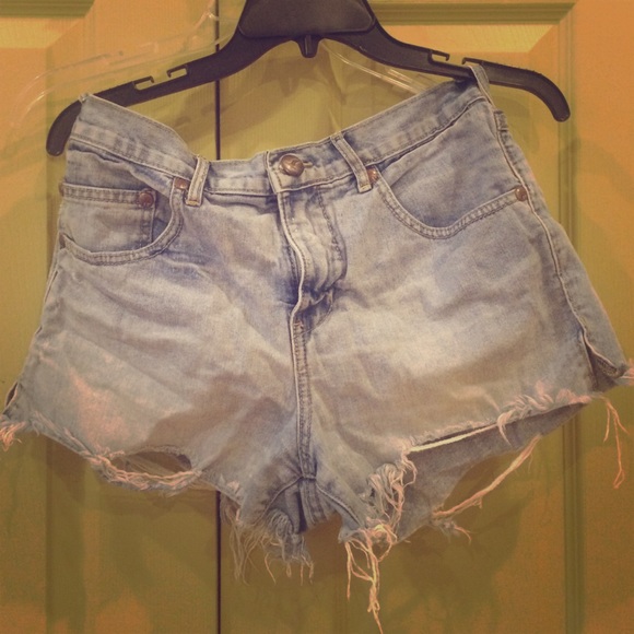 Free people ripped denim shorts