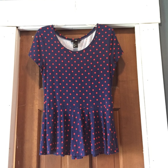H&M Polka-dot Peplum Top