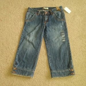 GIRLS NWT denim crops