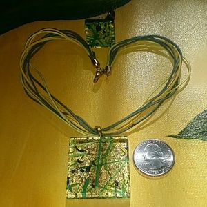 Authentic Murano glass ring and necklace,