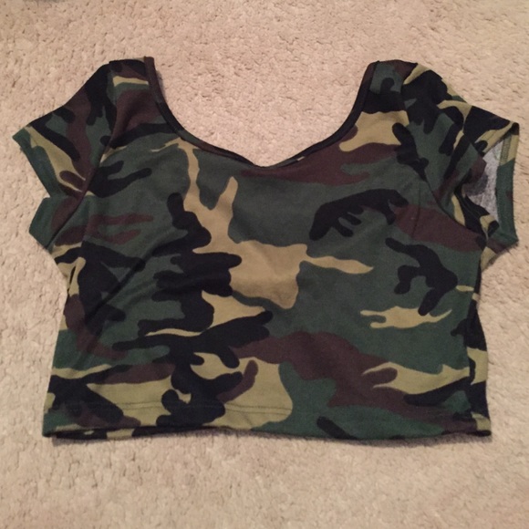 Army crop top