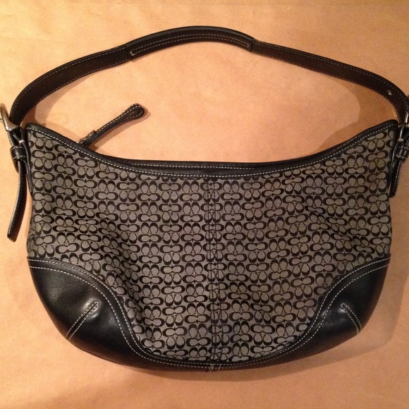Coach Handbags - Black Monogrammed Coach Handbag