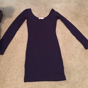 Purple long sleeved bodycon dress