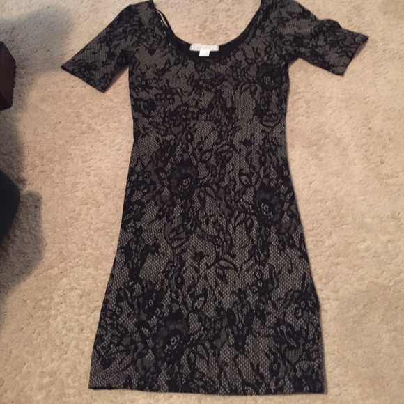 Black lace print bodycon dress ON HOLD