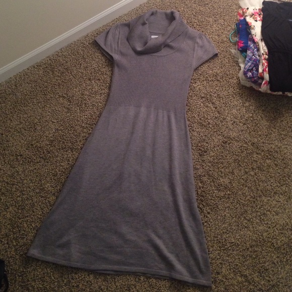 Gray sweater dress