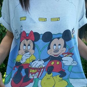Vintage Mickey and Minnie Mouse Cuff Shirt