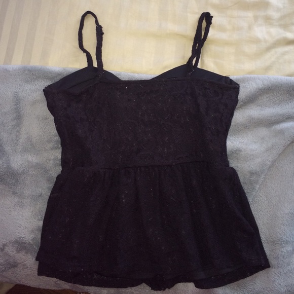 Black Lace Peplum Top - Picture 2 of 3