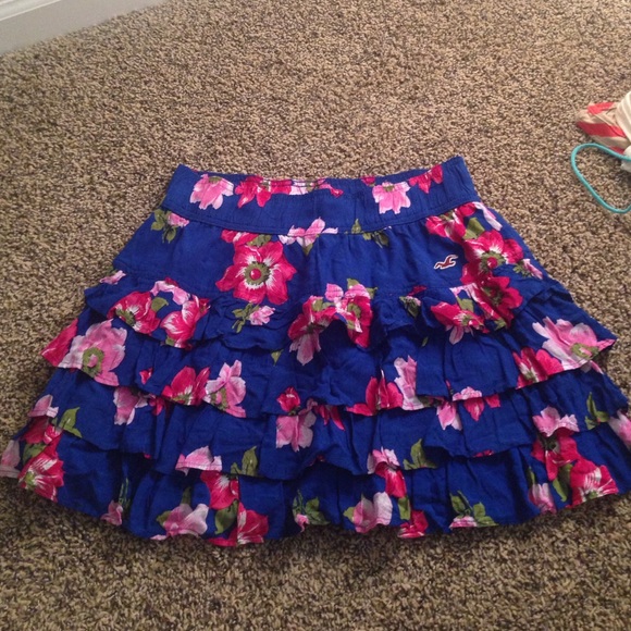 Blue floral skirt