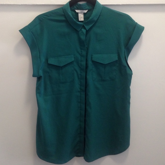 H&M Forest Green Blouse