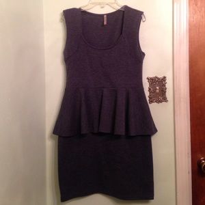 Gray Peplum Dress.