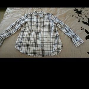 Black and white striped flannel.