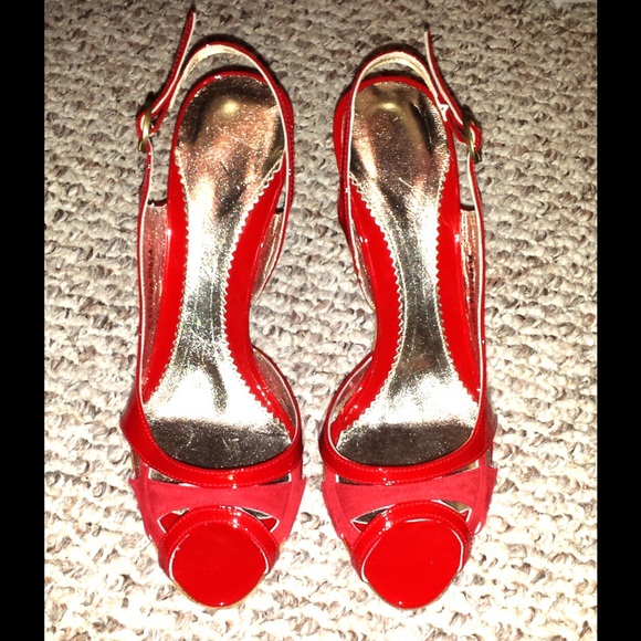SALE! Red Kenneth Cole Peep Toe Heels