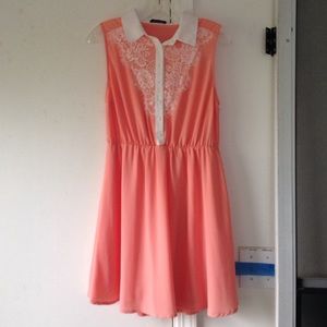 Cookie's peach laced dress