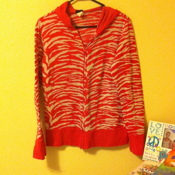 Pink and white zebra striped jacket