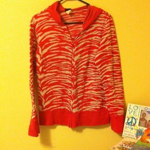 Pink and white zebra striped jacket