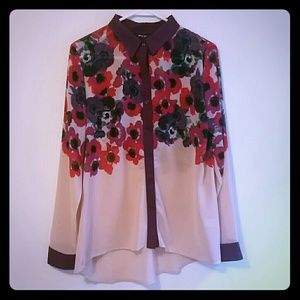 Floral print chiffon blouse