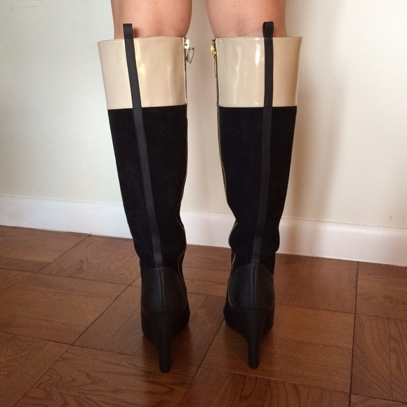 NEW Derek Lam "Mila" suede & leather wedge boots - Picture 3 of 4