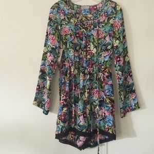 Tropical print romper