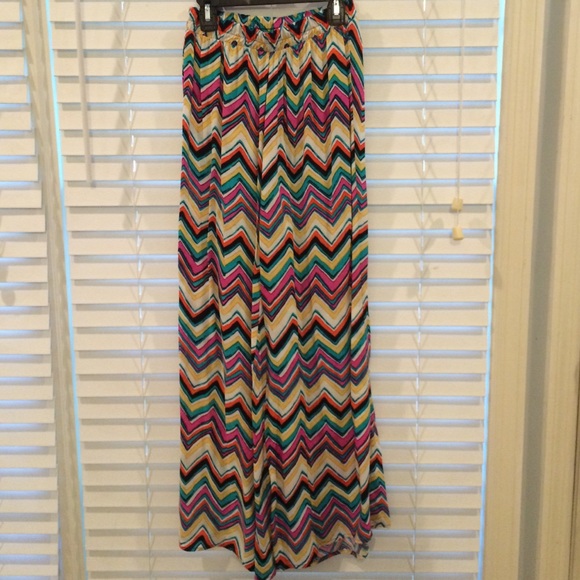 Chevron multi colored palazzo pants - Picture 1 of 3