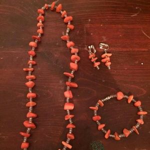 Bracelet, clip on earrings, and necklace set