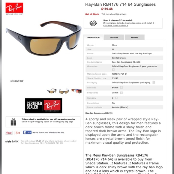 Ray Ban Men's Sunglasses