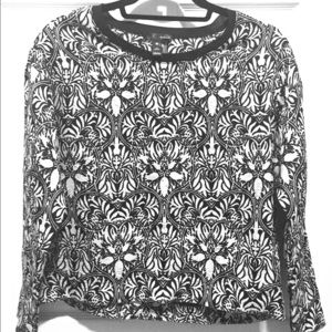 Aqua Long Sleeve Floral Top