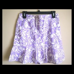Floral print short cotton skirt for summer