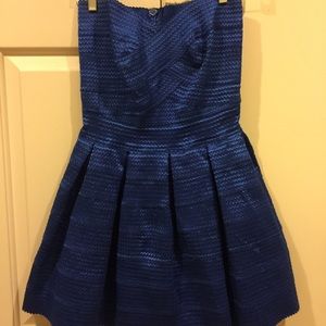 Strapless royal blue dress