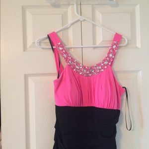 Pink and black party dress