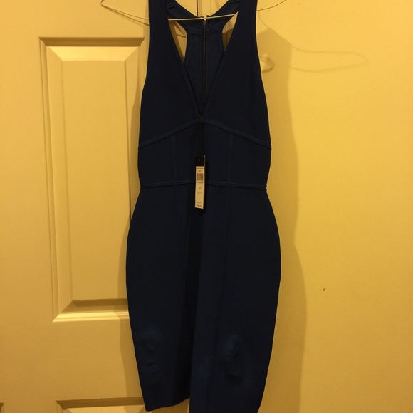 Body con dress in royal blue.