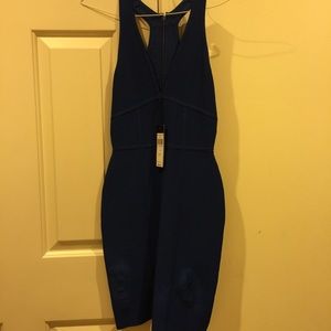 Body con dress in royal blue.