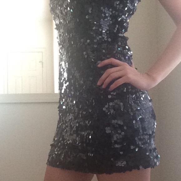Speechless Black Sequin Cocktail Dress