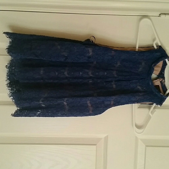 Blue lace halter top