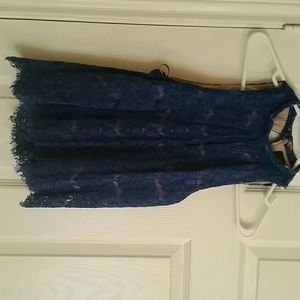 Blue lace halter top