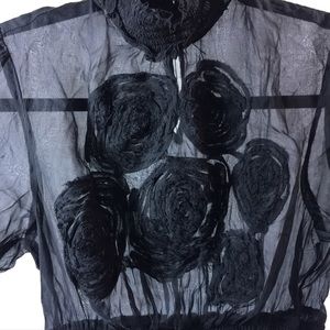 SEXY SHEER BALCK Bebe BLOUSON TOP