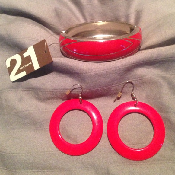 Earrings and matching bracelet