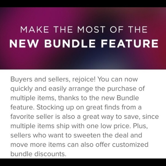 New way to make bundle. Just update Poshmark APP