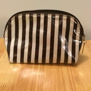 Henri Bendel brown & white small cosmetic case