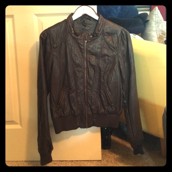 Faux Leather brown jacket