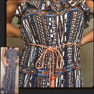 TRIBAL Ruffled Strapless Maxi Dress w/ Tie $5 if Bundled