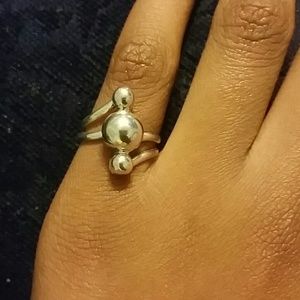 SILVER bubble ring
