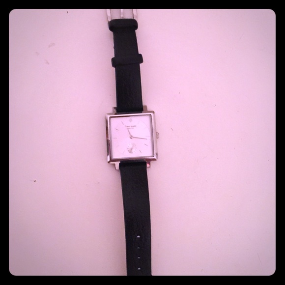 Kate spade watch. Black strap with silver face.