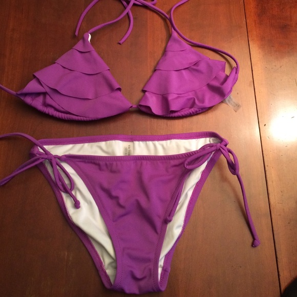 Victoria's Secret Purple Ruffle String Bikini
