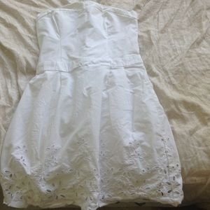 Hollister strapless white dress