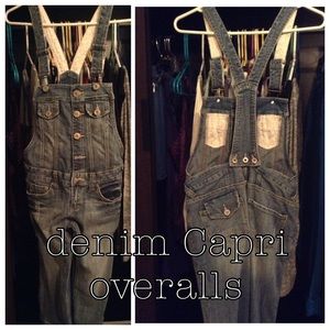 Women's denim Capri overalls