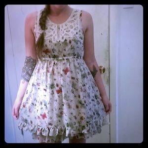 Summer dress with butterfly pattern